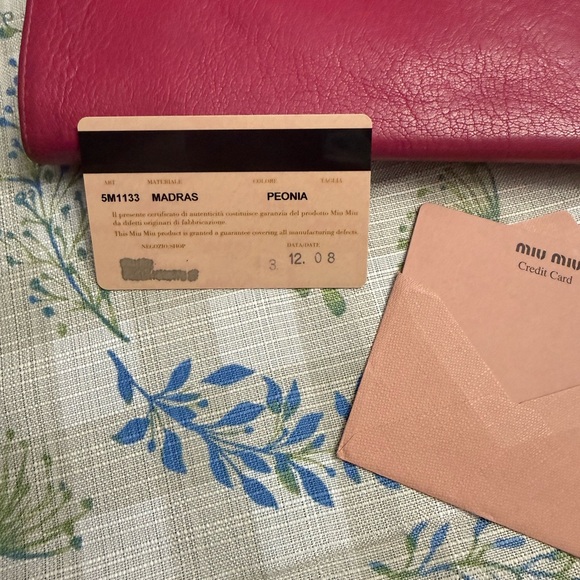 Miu Miu Fuchsia Leather Long Flap Wallet with Gold Logo - Picture 16 of 16